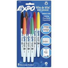 EXPO SAN2134345 Expo Vis-A-Vis 8 Colors Fine Tip