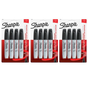 Sharpie SAN38264-3 Marker Set Sharpie Chisel, Pack Carded 4 Per Pk (3 PK)