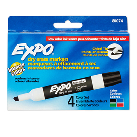 Sanford L.P. SAN80074 Marker Expo 2 Dry Erase 4 Color - Chisel Black Red Blue Green