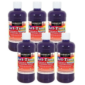 Sargent Art SAR173742-6 Glitter Tempera 16 Oz Violet, Washable Art Time (6 EA)