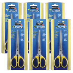 Sargent Art SAR220911-6 Adult Comfy Grip Scissors, 7In Pointed Left Or Right Handed (6 EA)