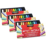 Sargent Art SAR224112-3 Assorted Color Artists Chalk, Pastels Lift Lid 12 Per Bx (3 BX)
