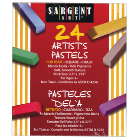 Sargent Art SAR224126 24Ct Portrait Color Artists Chalk - Pastels Lift Lid Box