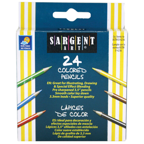 Sargent Art SAR227218 Half-Sized Colored Pencils 24 Color Set