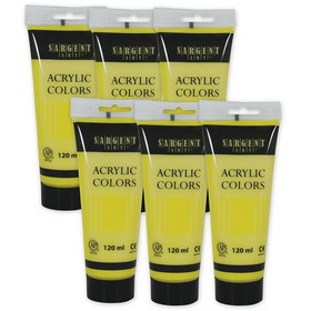 Sargent Art SAR230301-6 120Ml Acrylc Ylw Cadmium, Lemon (6 EA)