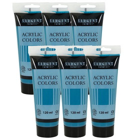 Sargent Art SAR230361-6 120Ml Tube Acrylic Turquoise, Pthalo (6 EA)