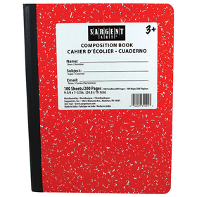 Sargent Art SAR231521 Red Composition Book 100 Sheets