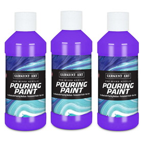 Sargent Art SAR268442-3 8Oz Pouring Paint Acrylic, Violet (3 EA)