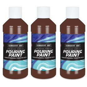 Sargent Art SAR268468-3 8Oz Pourng Paint Acrylc, Burnt Umber (3 EA)