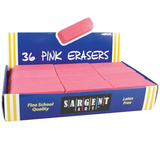 Sargent Art SAR361012 36Ct Large Pink Eraser Pack