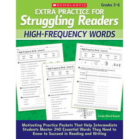 Scholastic Teacher Resources SC-512410 Struggling Readers High-Freq Words, Extra Practice