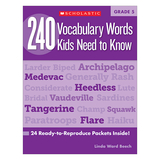 Scholastic Teaching Resources SC-546865 240 Vocabulary Words Kids Need To Know Gr 5