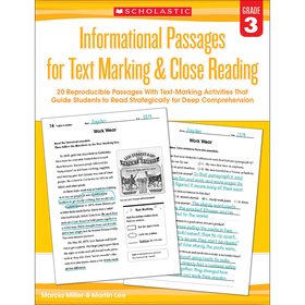 Scholastic Teaching Resources SC-579379 Gr 3 Informational Passages For - Text Marking Close Reading