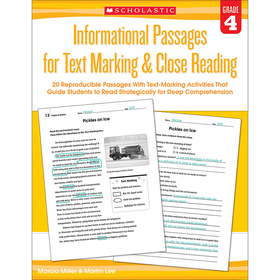 Scholastic Teaching Resources SC-579380 Gr 4 Informational Passages For - Text Marking Close Reading