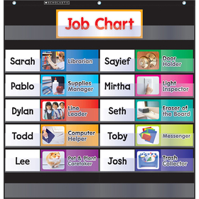 Scholastic Teaching Resources SC-583864 Pocket Chart Class Jobs Black