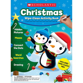 Scholastic Teacher Resources SC-831496 Christmas Wipe-Clean Activity Book