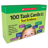 Scholastic Teacher Resources SC-855265 100 Task Cards Text Evidence Gr 4-6, In A Box