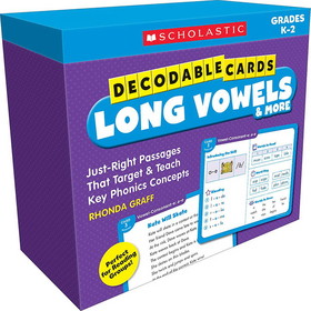 Scholastic Teacher Resources SC-861431 Decodable Cards Long Vowels & More