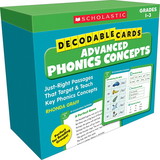 Scholastic Teacher Resources SC-861432 Decodable Cards Adv Phonics Concept