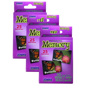 Stages Learning Materials SLM223-3 Insects & Bugs Photographic, Memory Matching Game (3 EA)