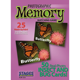 Stages Learning Materials SLM223 Insects & Bugs Photographic Memory Matching Game