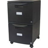 Storex STX61312U01C Storex 2Drawer Mobile File Cabinet, W Lock Legal Letter Black