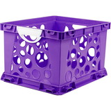 Storex STX61459U03C Premium File Crate W Handles Purple, Classroom