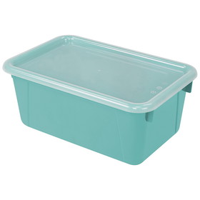 Storex STX62412U06C Small Cubby Bin With Cover Teal, Classroom