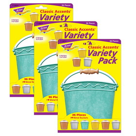 TREND T-10674-3 Buckets Classic Accents, Variety Pk I Love Metal (3 PK)