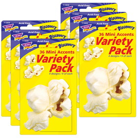 TREND T-10838-6 Classic Accents Popcorn Mini, Variety Pk Discovery (6 PK)