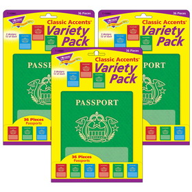 TREND T-10980-3 Passports Classic Accents, Variety Pk (3 PK)