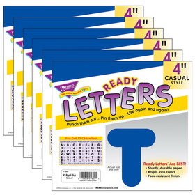 TREND T-1602-6 Ready Letters 4In Casual, Royal Blue (6 PK)