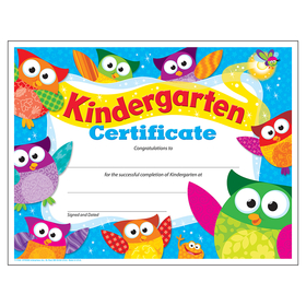 Trend Enterprises T-17009 Kindergarten Certificate Owl Stars