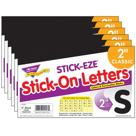 TREND T-1791-6 Stick-Eze 2 In Letters &, Marks Black (6 PK)