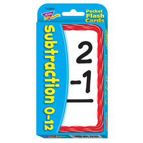 Trend Enterprises T-23005 Pocket Flash Cards 56-Pk 3 X 5 Subtraction Two-Sided Cards