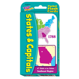 Trend Enterprises T-23014 Pocket Flash Cards 56-Pk States And Capitals 3 X 5 Two-Sided Cards