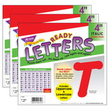 TREND T-2700-3 Ready Letters 4In Italic, Red (3 PK)