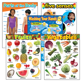Trend Enterprises T-38980 Healthy Living Learning Charts - Combo Pack