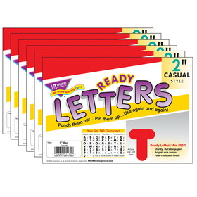 TREND T-432-6 Ready Letters 2In Casual, Red (6 PK)
