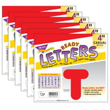 TREND T-457-6 Ready Letters 4In Casual, Red (6 PK)