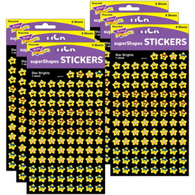 TREND T-46069-6 Supershapes Stickers Star, Brights (6 PK)