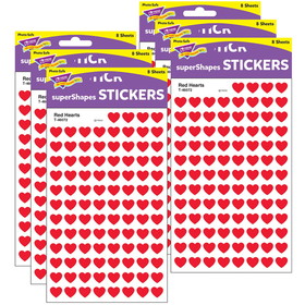 TREND T-46072-6 Supershapes Stickers Red, Hearts (6 PK)