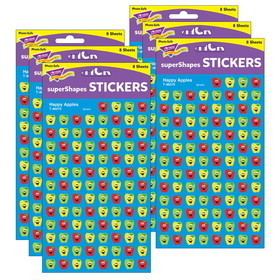 TREND T-46075-6 Happy Apples Supershape, Superspots / Shapes Stickers (6 PK)