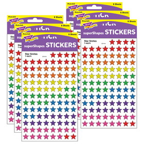 TREND T-46079-6 Star Smiles Supershape, Superspots / Shapes Stickers (6 PK)