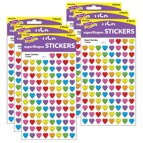 TREND T-46080-6 Heart Smiles Supershape, Superspots / Shapes Stickers (6 PK)