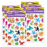 TREND T-46333-6 Sea Buddies Supershapes, Stickers Large (6 PK)