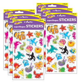 TREND T-46333-6 Sea Buddies Supershapes, Stickers Large (6 PK)