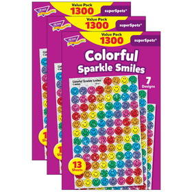 TREND T-46909-3 Superspots Variety, 1300 Per Pk Clrful Smiles Sparkle (3 PK)