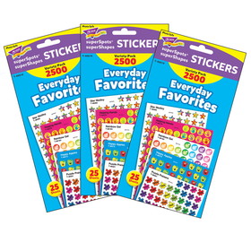 TREND T-46916-3 Everyday Favorites Variety, Pk Superspots/Shapes Stickers (3 PK)
