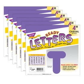 TREND T-470-6 Ready Letters 4In Casual, Purple (6 PK)